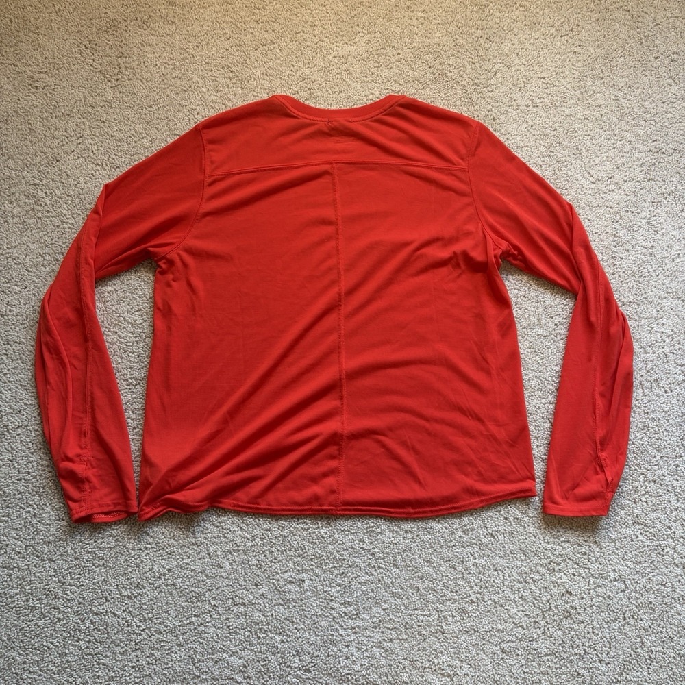 Brooks Running Long Sleeve Shirt Running Is My Happy Hour Women's Large Red - Picture 5 of 8